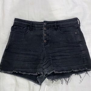 black crop jean shorts